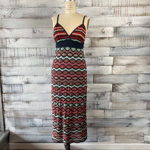 Missoni Size Medium Navy and Sea Green Knit Dress